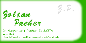 zoltan pacher business card